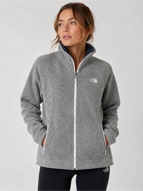 The North Face Women’s Fleece Jacket Gray Blue Full Zip Size L